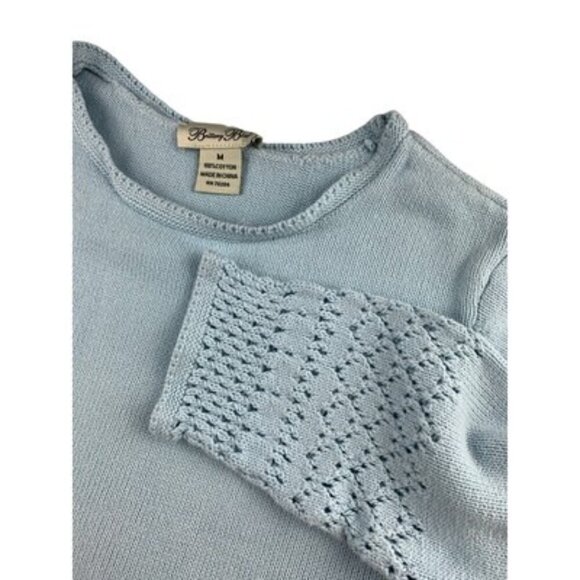 Brittany Black Light Blue Cotton Knit Sweater Womens M - Picture 3 of 5